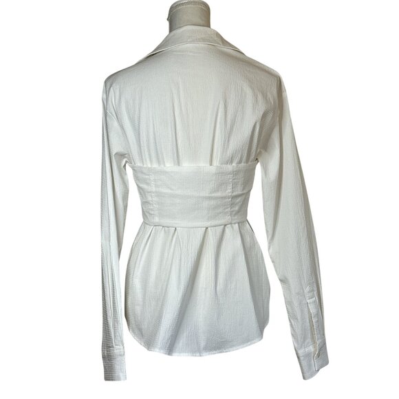 SOVERE Capture Corset Top in Milk Small New Womens Button Down Shirt Top - Picture 9 of 15